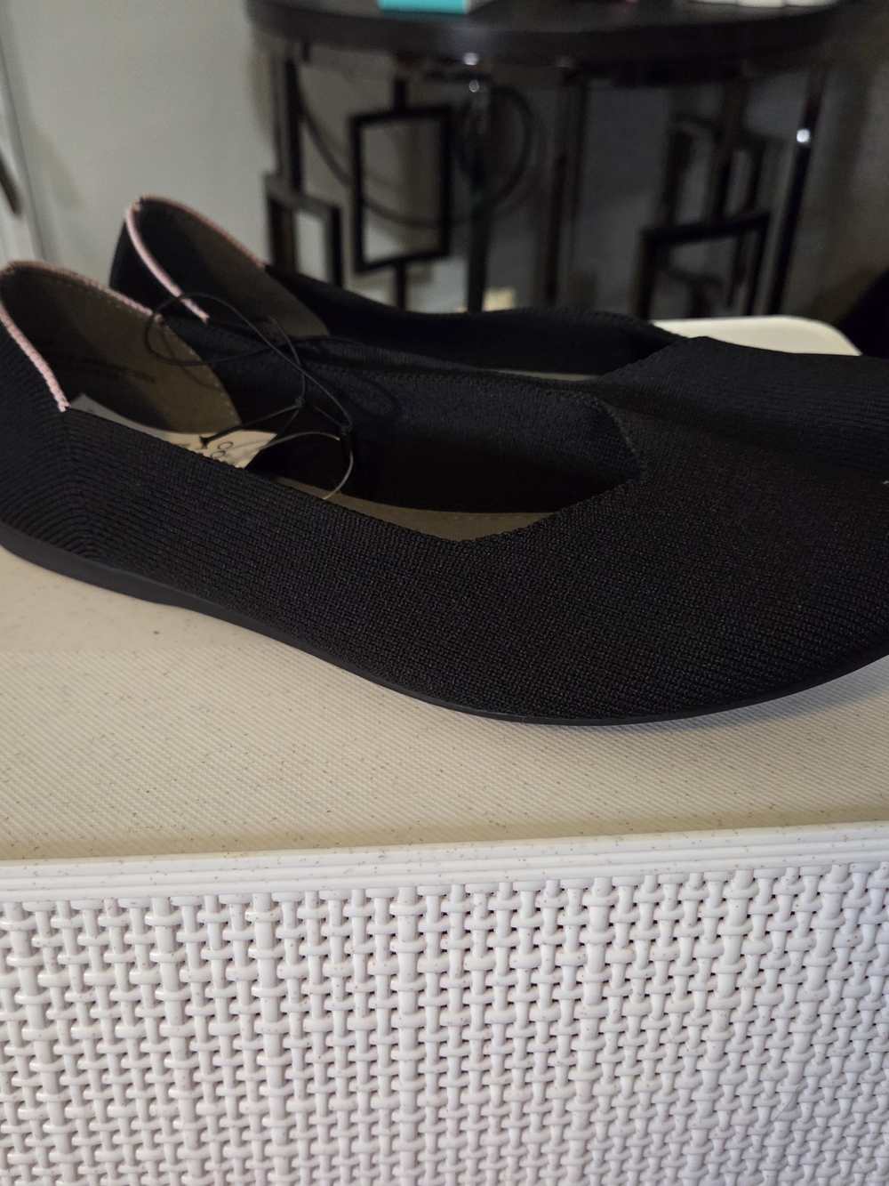 Women's Black Knit Slip-On Flats